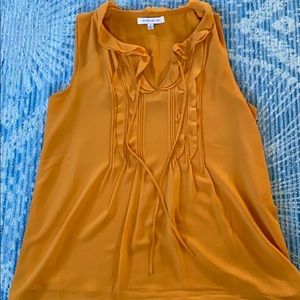 Rose + Olive mustard yellow sleeveless blouse